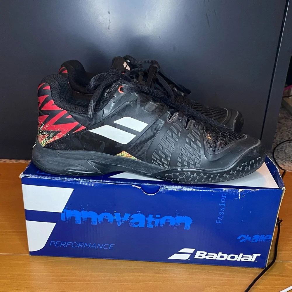 Babolat Propulse All Court Junior Tennis Shoes Black Red Size US 5.5 EUR 38